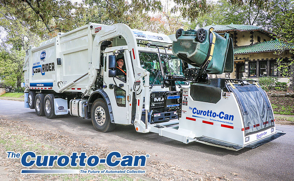 Curotto Can Frontload Garbage Trucks carry cans